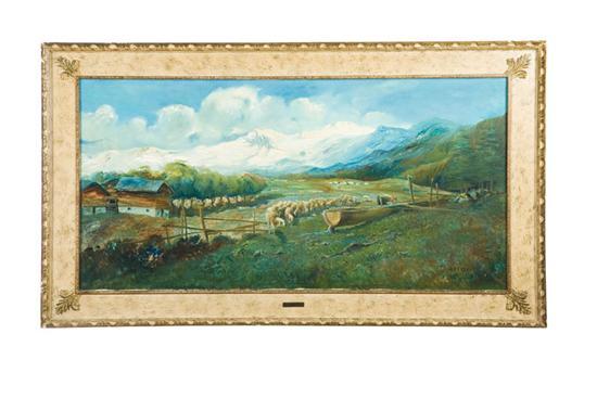 Appraisal: PASTORAL SCENE BY MARIANI ITALIAN TH CENTURY Oil on canvas