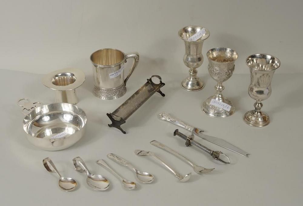 Appraisal: Group Sterling Silver Silver Silver Plate Group of fifteen sterling