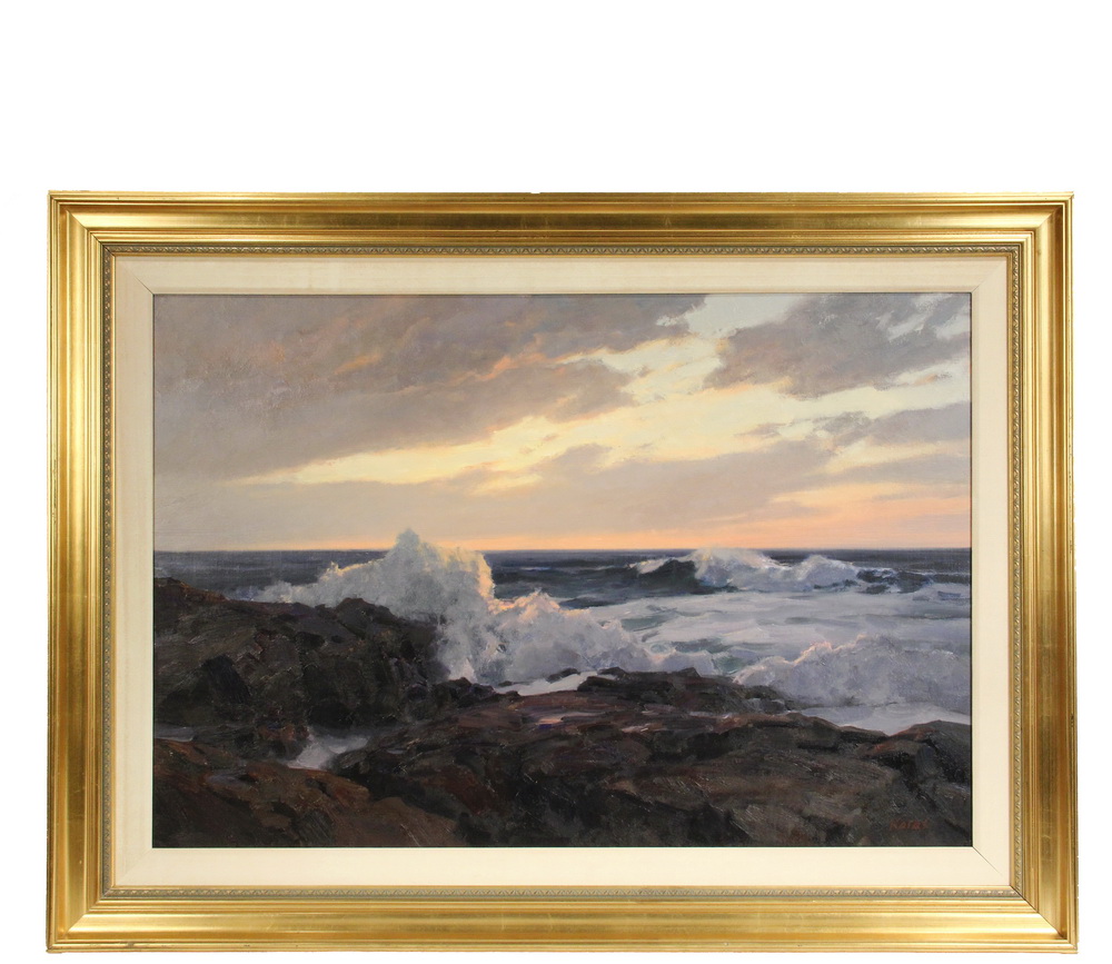 Appraisal: MICHAEL KARAS Contemporary Okatie SC - Morning Seas oil on