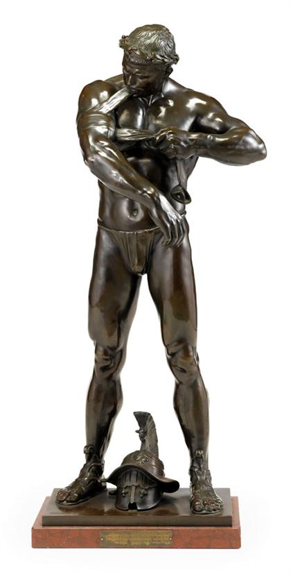 Appraisal: German bronze figure of a gladiator early th century Bronze