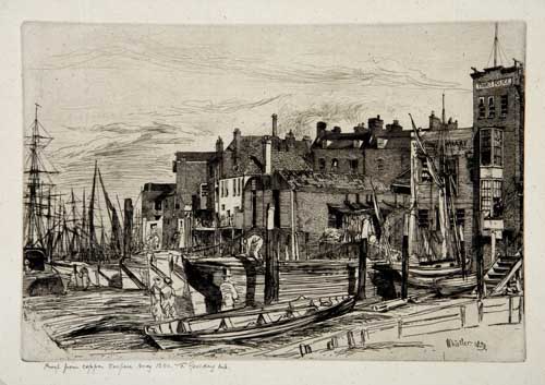 Appraisal: JAMES A M WHISTLER Thames Police Etching and drypoint on