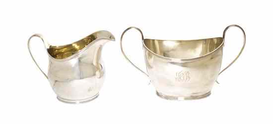 Appraisal: An Assembled English Silver Creamer and Sugar Set each with