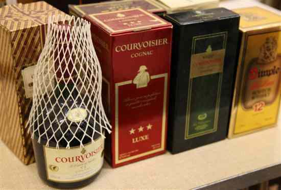 Appraisal: Eights bottles of mostly cognac including one Hine VSOP boxed