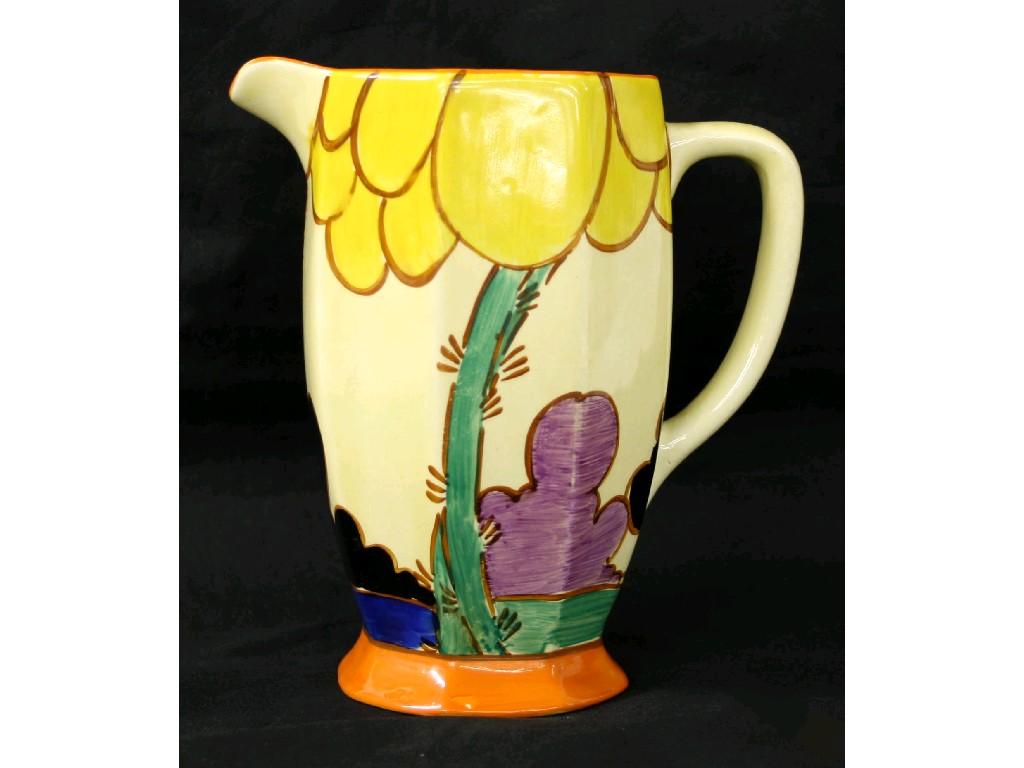 Appraisal: Clarice Cliff 'Summerhouse' Fantasque Bizarre Athens jug shape high base