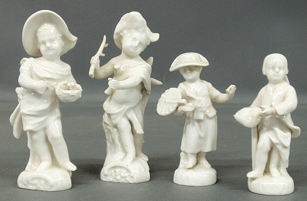 Appraisal: - Four white porcelain KPM figurines tallest h -