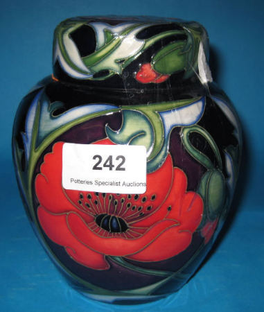 Appraisal: Moorcroft Ginger Jar Cover decorated in the Wilverley Design Limited