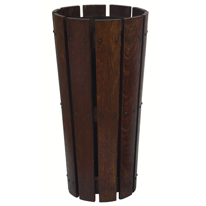 Appraisal: Gustav Stickley umbrella stand slatted tapered form unsigned original finish