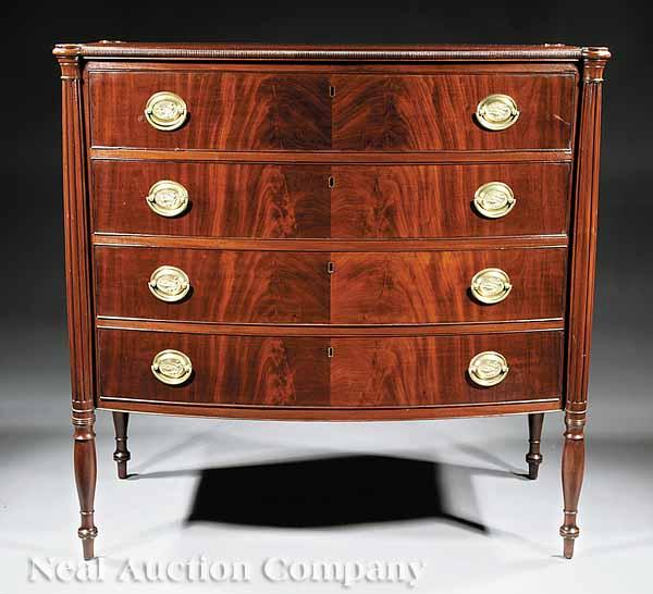 Appraisal: An American Late Federal Mahogany Chest of Drawers c the