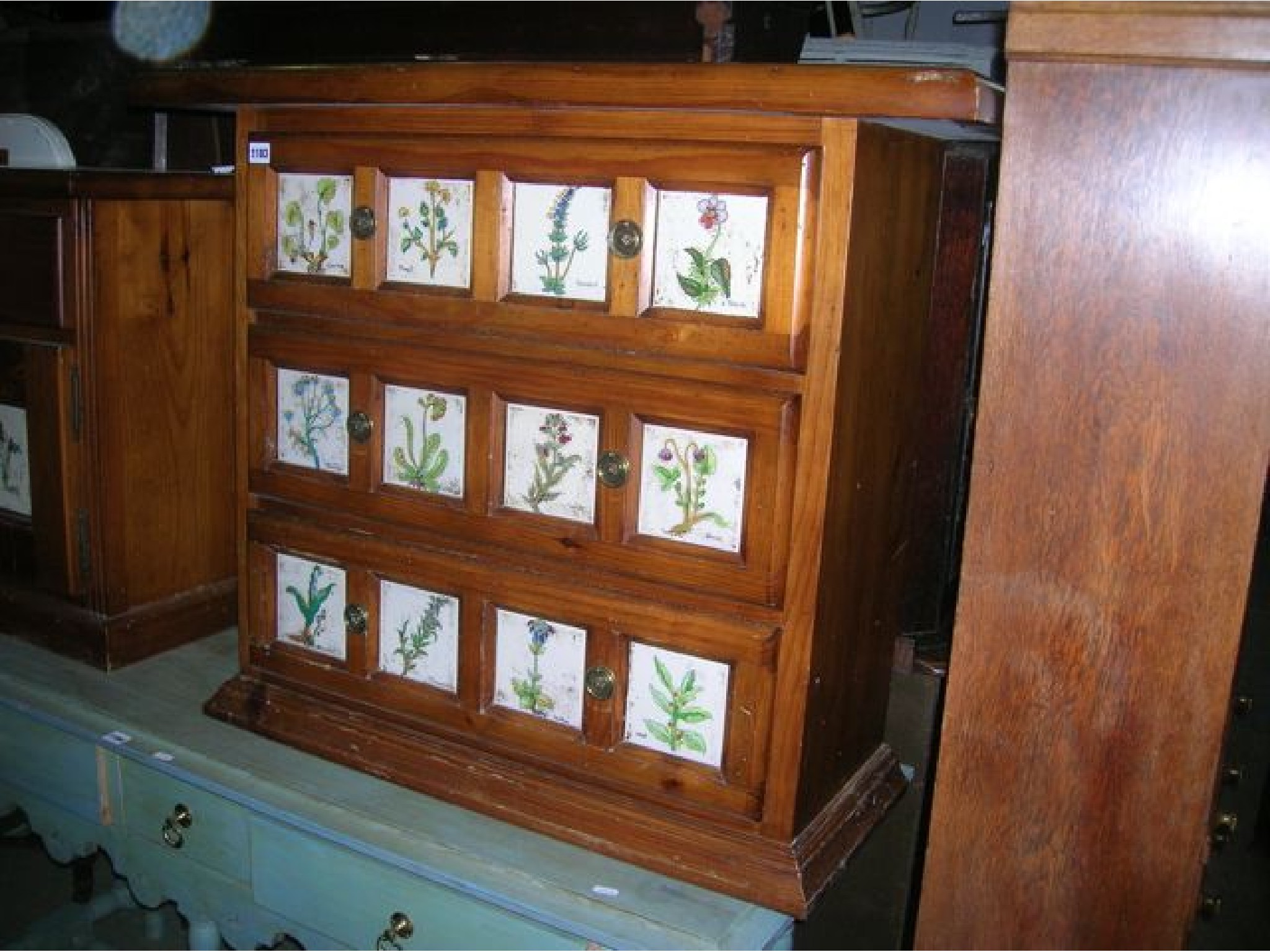 Appraisal: A small solid pine bedroom chest of three long drawers