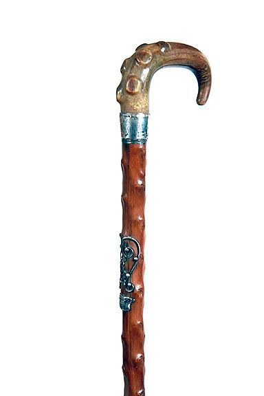 Appraisal: Horn Crook Cane Exclusive on Bidsquare Ca - A crook