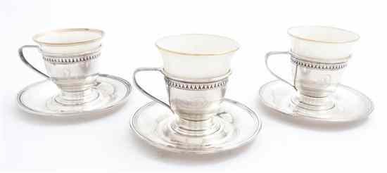 Appraisal: A Set of Ten American Sterling Silver Demitasse Cups and