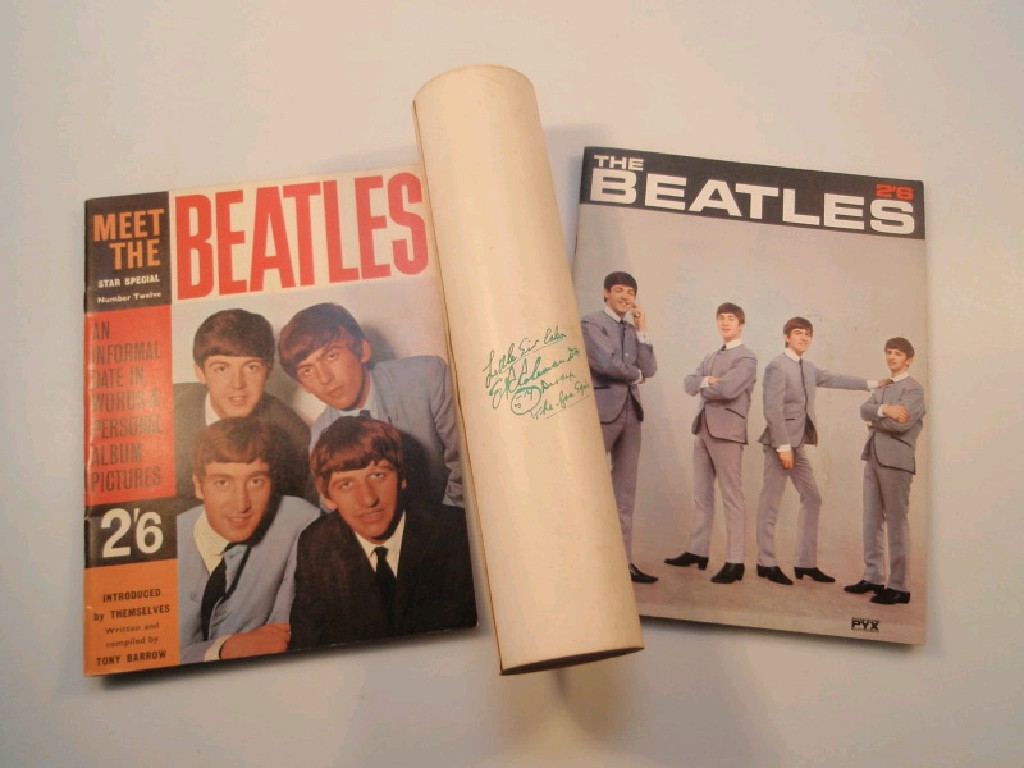 Appraisal: Two 's Beatles Publications and a blue photograph of a