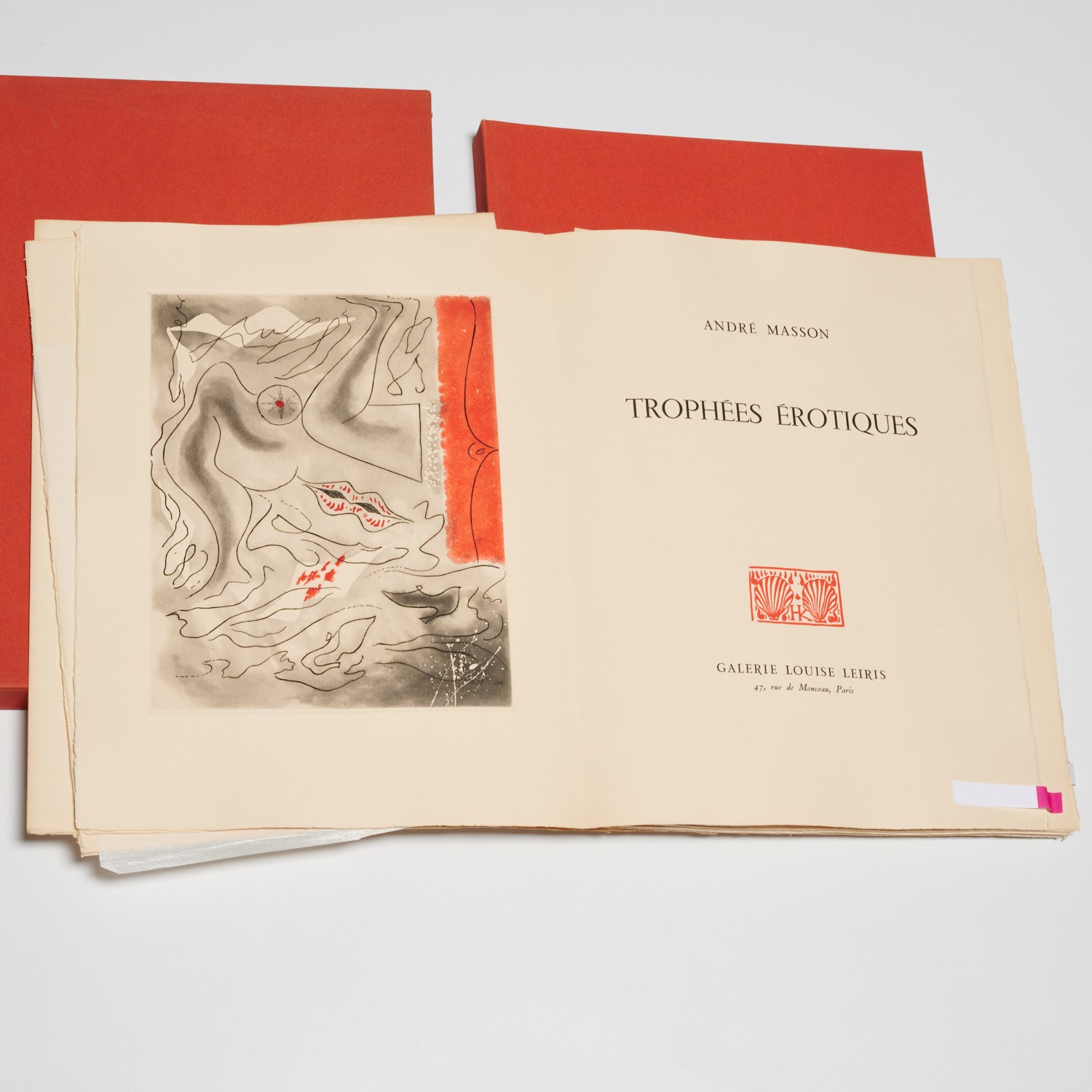 Appraisal: ANDRE MASSON TROPHEES EROTIQUES Galerie Louise Leiris signed on the