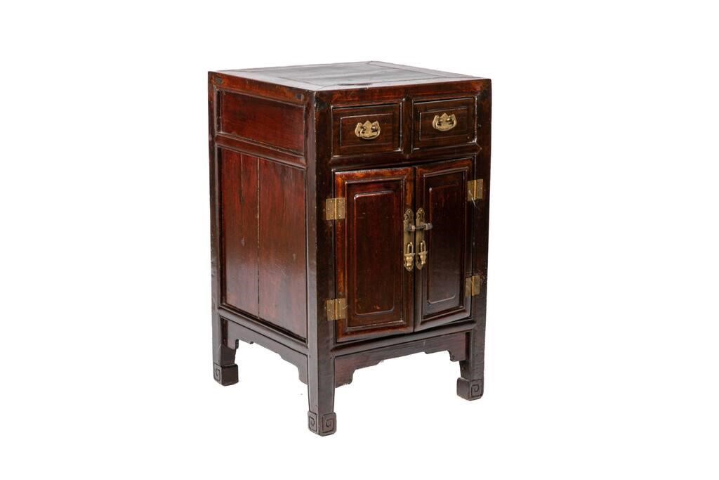 Appraisal: Softwood side table with two pull drawers above a central