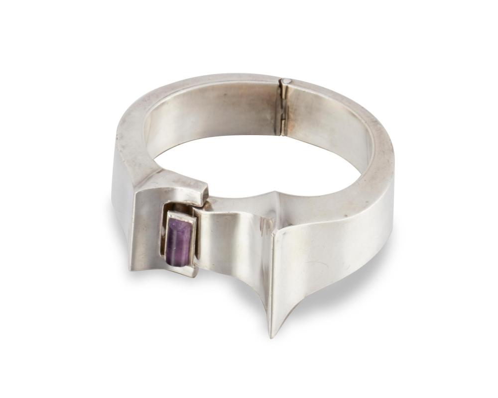 Appraisal: An Antonio Pineda silver and amethyst bangle bracelet Circa -