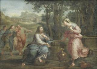 Appraisal: Old Master Oil on Panel Rebecca at the Well From