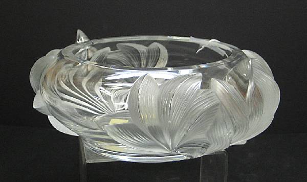 Appraisal: A Lalique frosted and clear glass center bowl Pivoine No