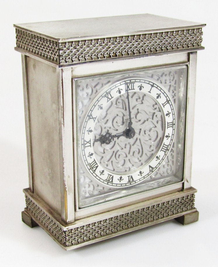 Appraisal: A thC Luxor mantel clock in decorative metal case with