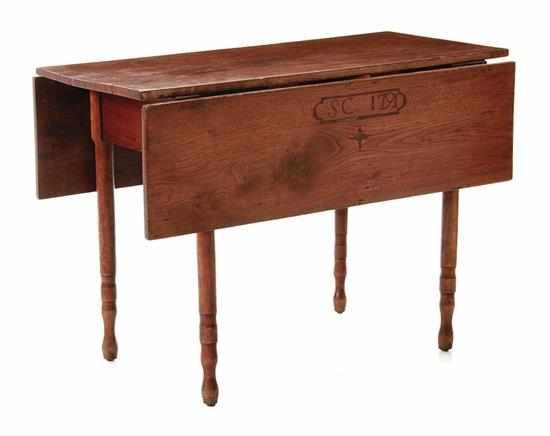 Appraisal: Southern inlaid walnut drop-leaf table th century rectangular top upon