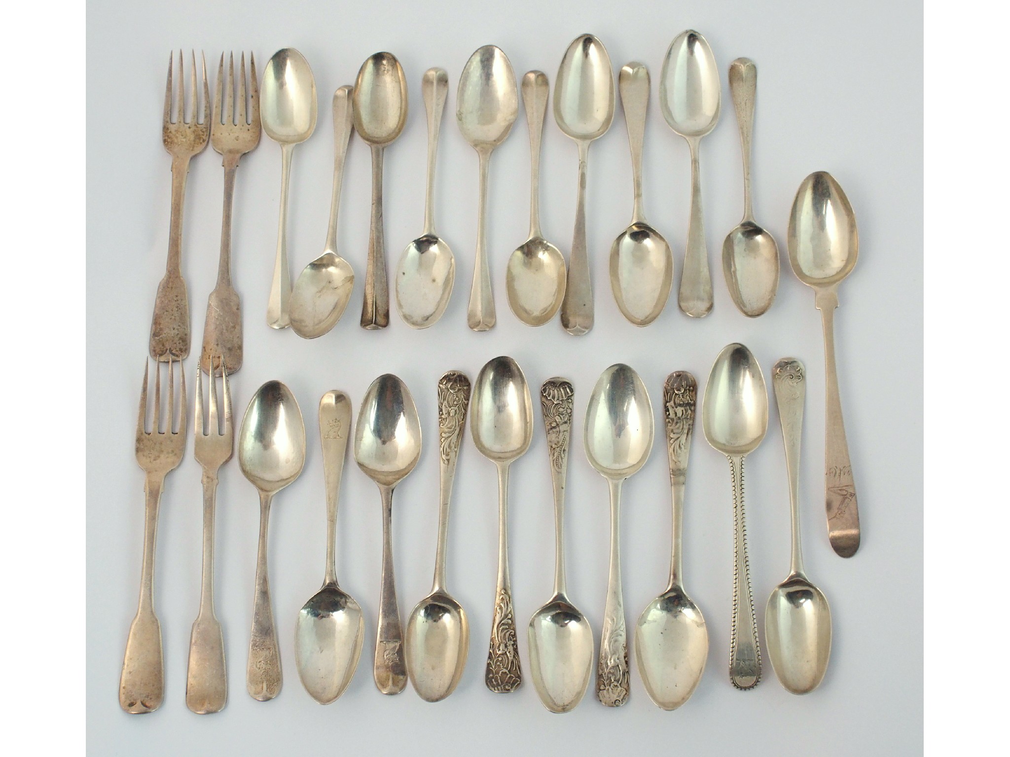 Appraisal: Twenty one silver teaspoonsvarious London and Dublin makers and dates