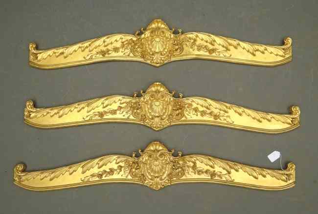 Appraisal: Lot three wooden gilt valances '' Length