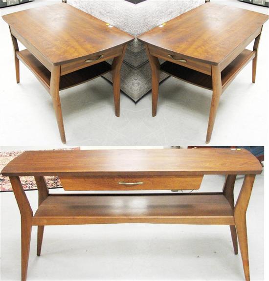 Appraisal: Mersman mid-century design pair of single drawer end tables ''