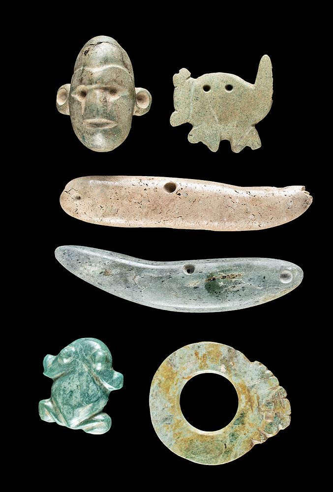 Appraisal: Mezcala Costa Rican Tairona Jade Stone Amulets Pre-Columbian Mexico Guerrero