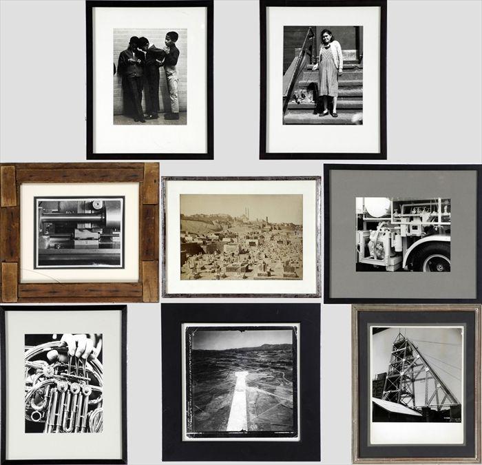 Appraisal: th C School Eight Black and White Photographs Framed x