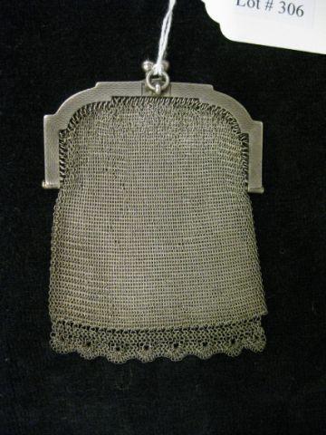 Appraisal: European Sterling Vintage Mesh Change Purse marked fine x