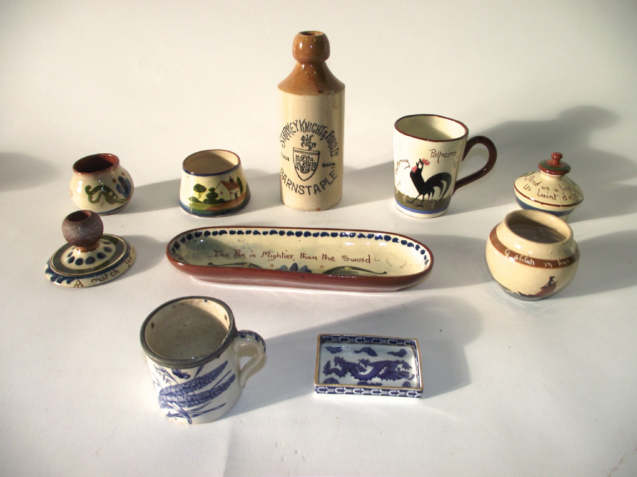 Appraisal: A small collection of Torquay wares including a pen stand