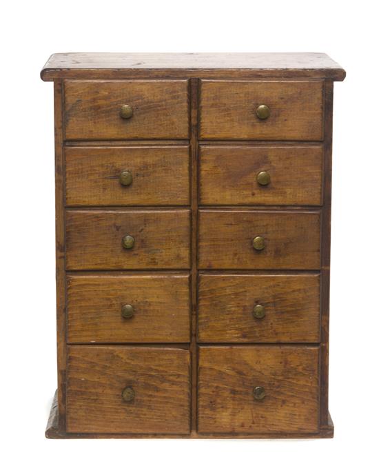 Appraisal: Sale Lot An American Oak Spice Chest having a rectangular