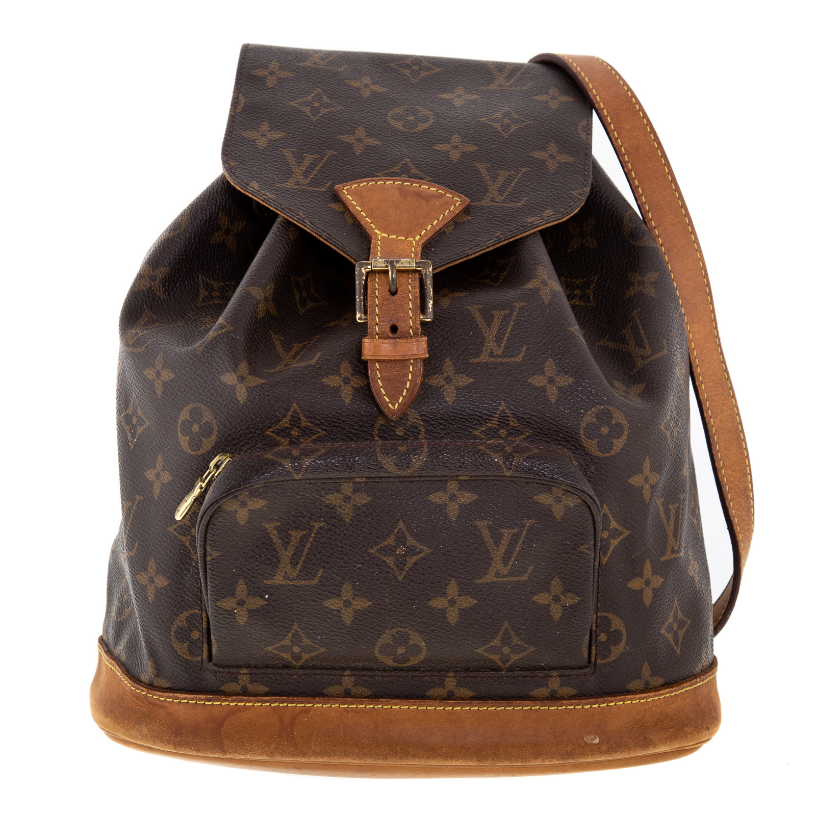 Appraisal: A LOUIS VUITTON MONTSOURIS MM BACKPACK A brown and tan