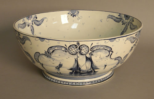 Appraisal: Royal Bonn Delft punch bowl h dia