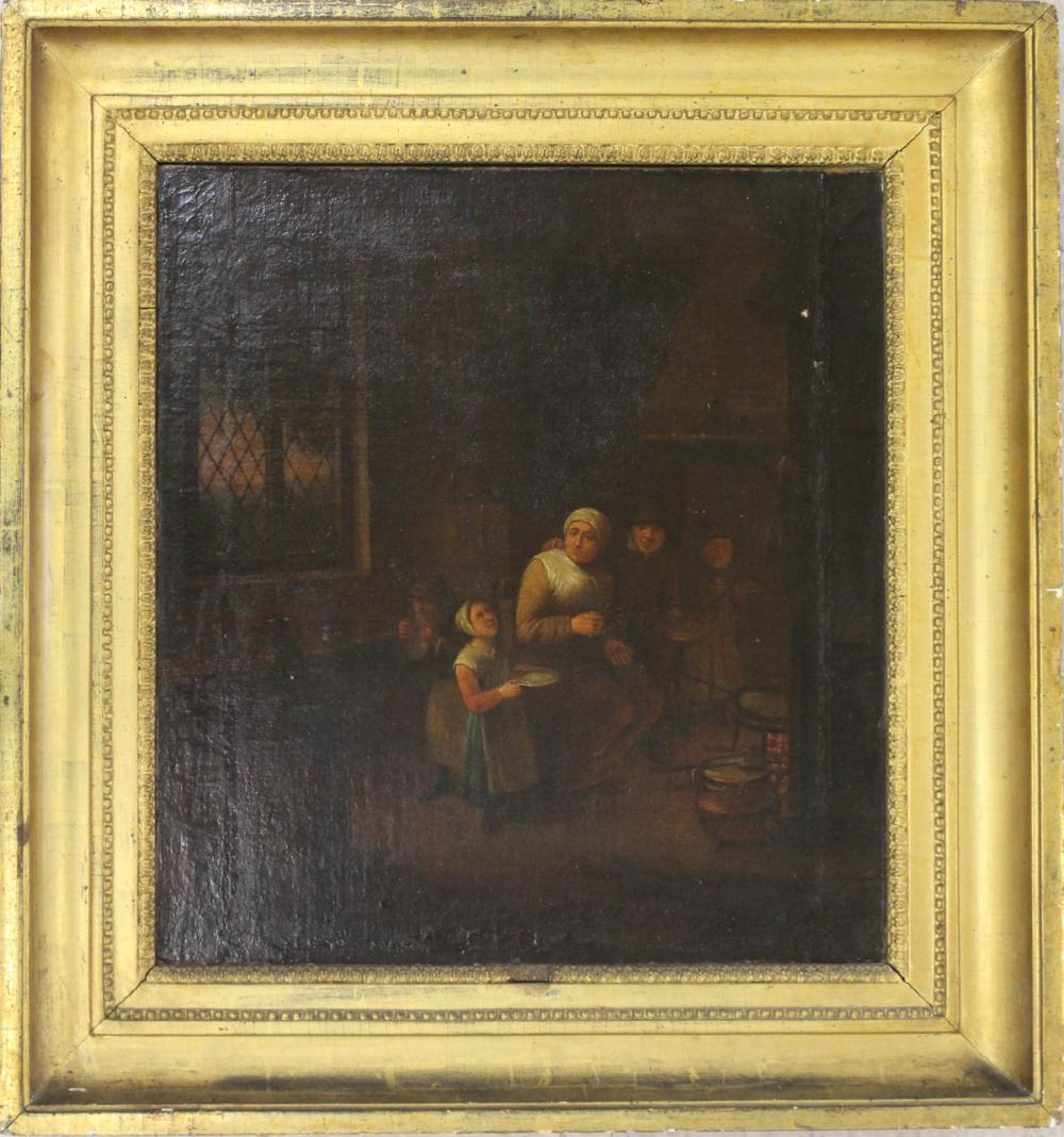 Appraisal: DUTCH KITCHEN OIL ON CANVAS in the manner of David