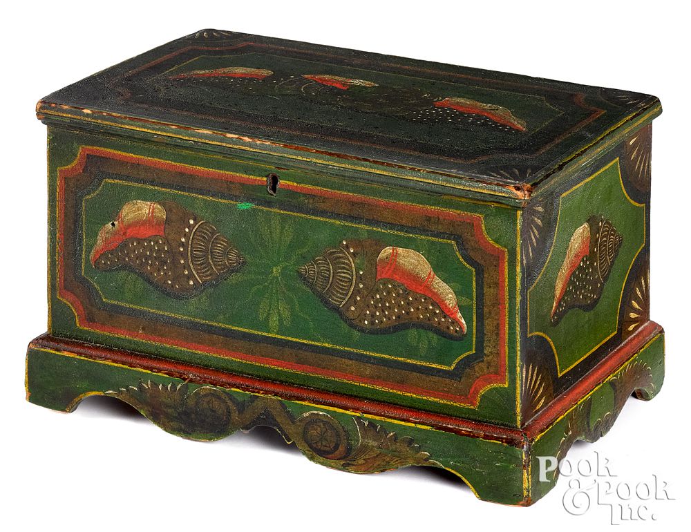 Appraisal: Miniature Pennsylvania painted pine blanket chest Fine miniature Pennsylvania painted