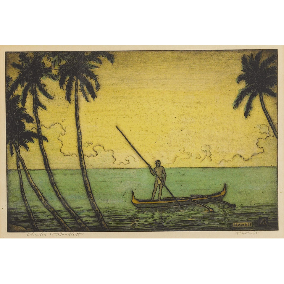 Appraisal: Charles William Bartlett - British HANALEI FISHERMEN HANAU HAWAI Two