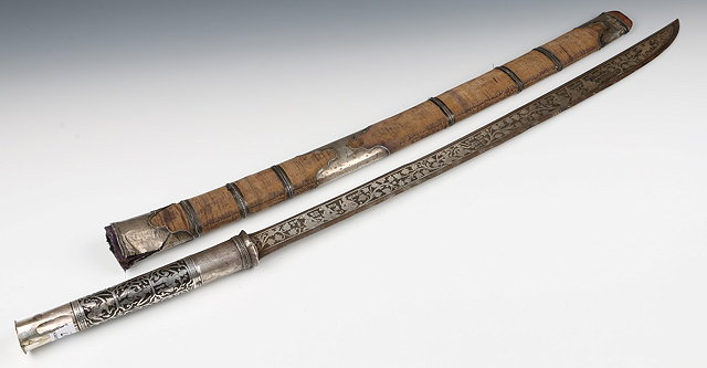 Appraisal: A TH CENTURY SOUTH EAST ASIAN SILVER AND NIELLO SWORD