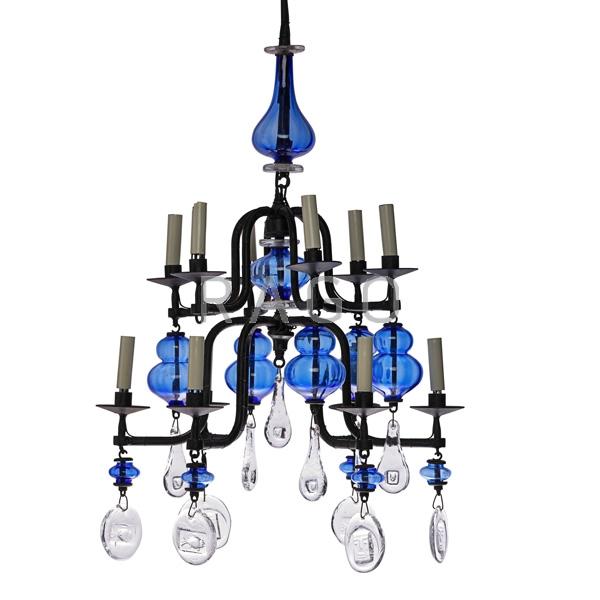 Appraisal: ERIK HOGLUND BODA NOVA Electrified candelabrum Condition Report Missing one