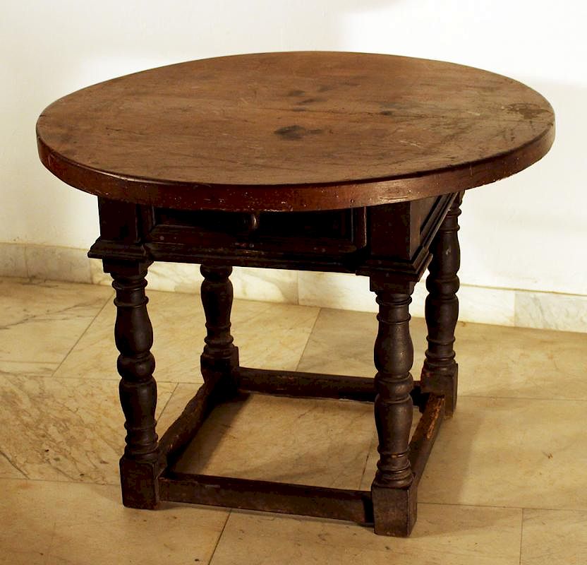 Appraisal: Tuscan round th Century hall wooden table Tuscany around th