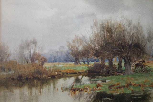 Appraisal: George Cockram British - Landscape of a river running through