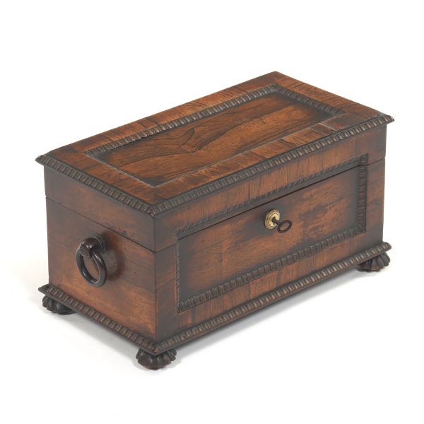 Appraisal: ENGLISH REGENCY WOOD TEA CADDY CA EARLY TH CENTURY x