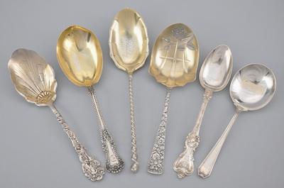 Appraisal: A Lot of Six Silver Serving Spoons Including Gorham Consisting