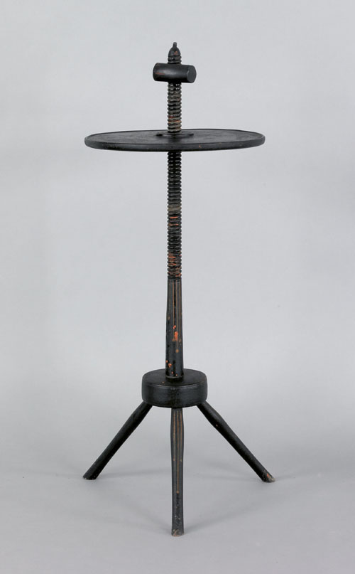 Appraisal: New England adjustable candlestand early th c retaining a black