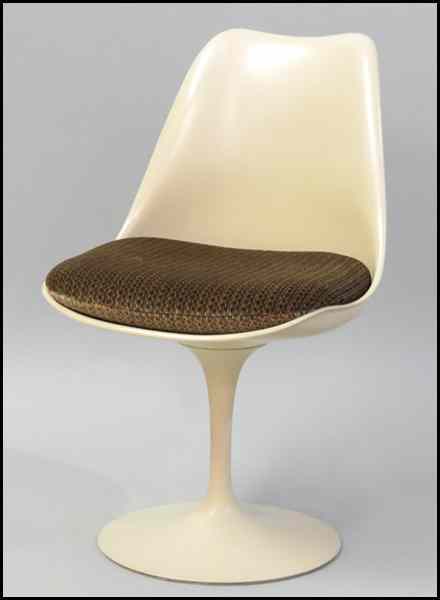 Appraisal: GROUP OF FIVE SAARINEN TULIP CHAIRS Comprised of one armchair