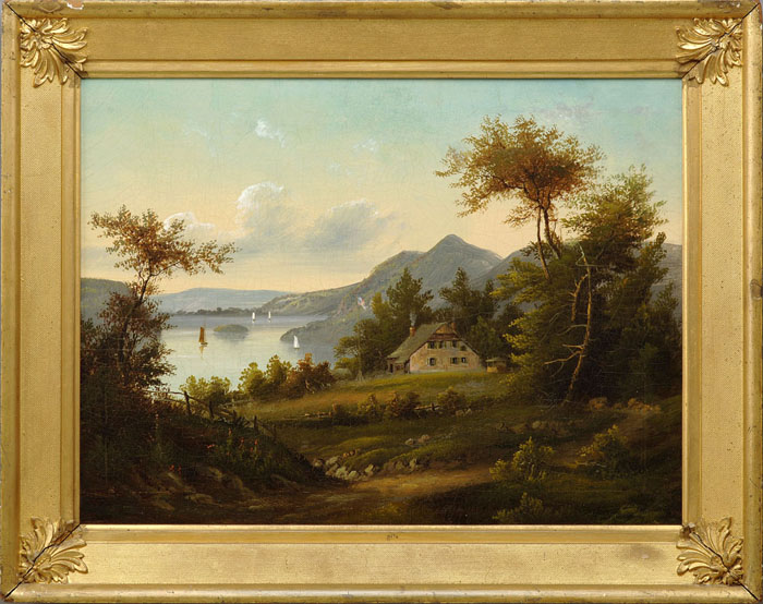 Appraisal: HUDSON RIVER VIEW WITH GEORGE WASHINGTON'S HEADQUARTERS AT NEWBURGH NEW