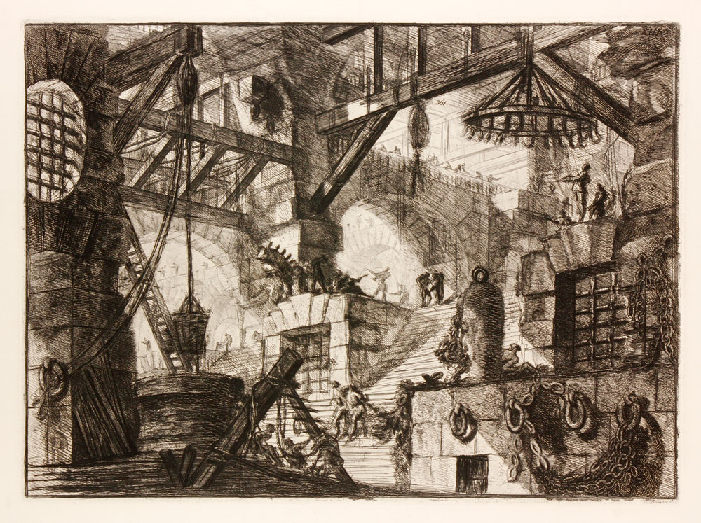 Appraisal: - Piranesi Prison Carceri Series The Well Etching Giovanni Battista