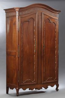 Appraisal: French Directoire Carved Cherry Armoire early t French Directoire Carved