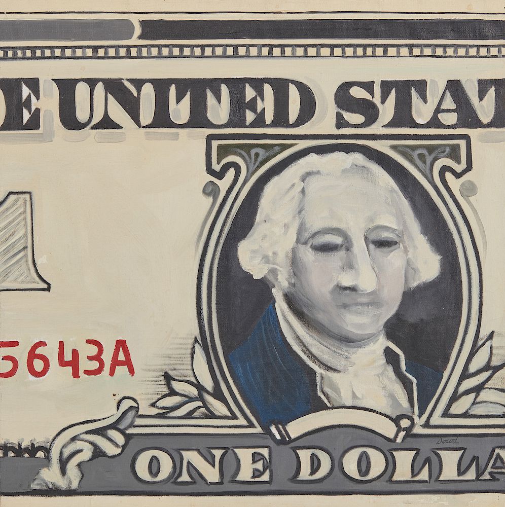 Appraisal: ROBERT DOWD American - Silver Certificate oil on canvas ROBERT