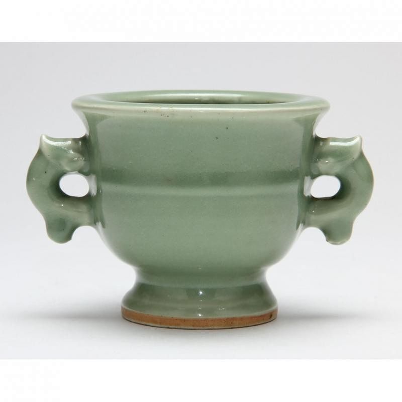 Appraisal: Chinese Song Dynasty Style Celadon Censer double-handled open top in