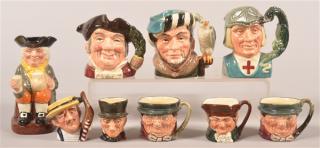 Appraisal: Nine Miniature and Small Royal Doulton Mugs Nine Miniature and